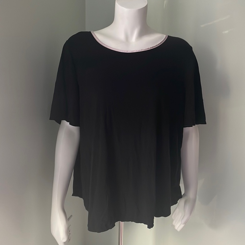 Kate Spade Satin Bow Modal Black Jersey Pajama Shirt